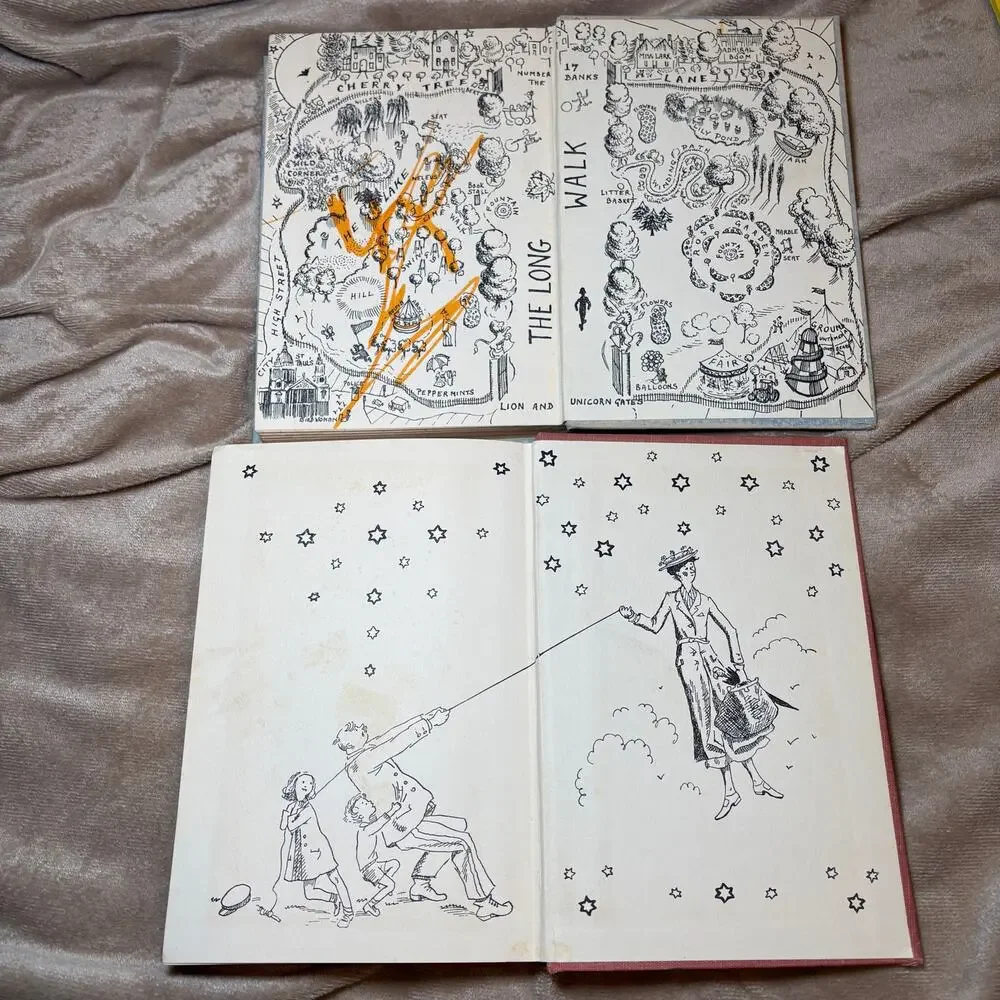 Set 3 Vintage Mary Poppins Books P.L. Travers In Park Comes Back